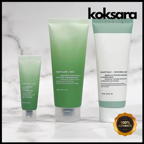 AUNA heartleaf pore deep/succinic moisture cleansing foam 150ml,deep cleansing foam 25ml