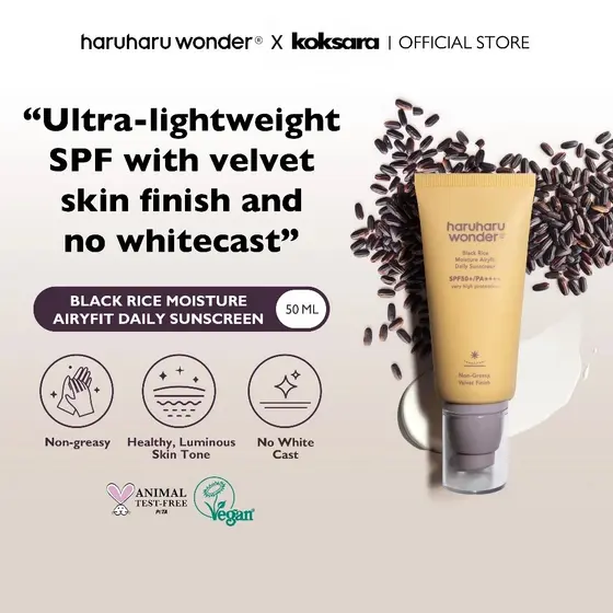 haruharu wonder black rice moisture airyfit sunscreen spf50+/pa++++ 50ml