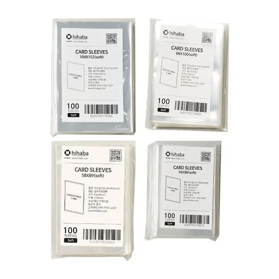 Hihaba Clear_Fit Card Sleeves Soft 100sheets 4types