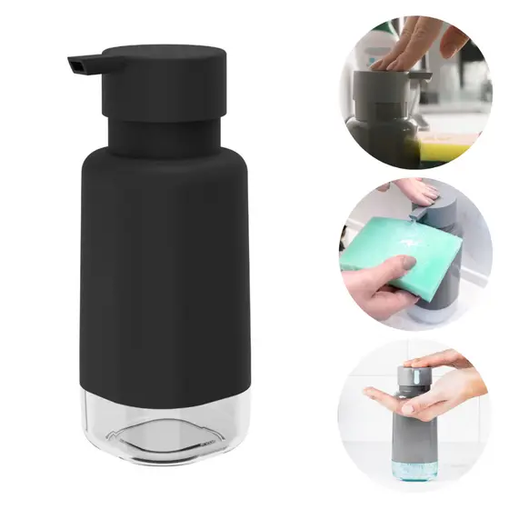 Dispenser de Detergente Premium 500ml Visor Transparente Porta Sabonete Liquido Pia Banheiro Cozinha