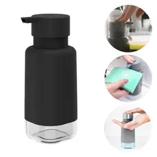 Dispenser de Detergente Premium 500ml Visor Transparente Porta Sabonete Liquido Pia Banheiro Cozinha