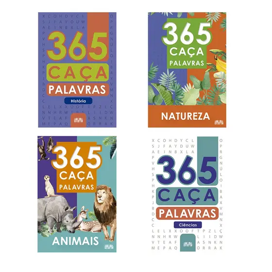 Kit com 4 livros - 365 Caça-palavras