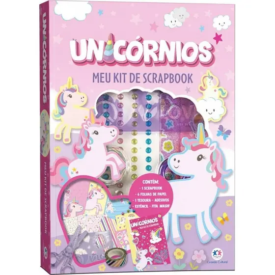 Livro Unicórnios - Meu kit de scrapbook