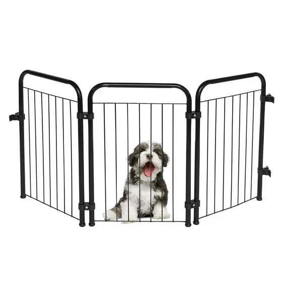 Cercado Para Cachorro Pequeno 95x51 cm 3 Módulos Pet Preto