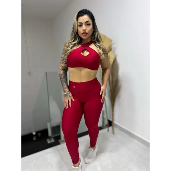 Conjunto Calça Leg Suplex Feminina Fitness