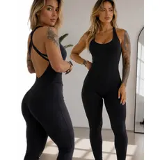 Macacão Fitness Feminino Longo Academia Cintura Modeladora Premium