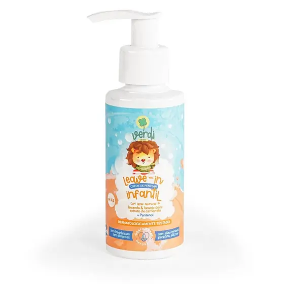 Leave-In Creme De Pentear Verdi Natural Infantil Vegano Lavanda e Laranja Doce com Camomila