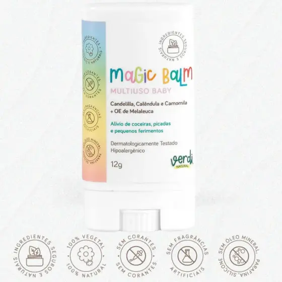 Magic Balm Bálsamo Multiuso para Alívio de Picadas e Coceiras - Verdi Natural - Envio Imediato