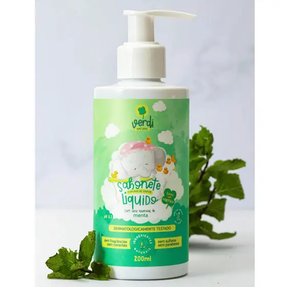Sabonete Líquido 100% Natural Espuma de Vapor com Óleo Essencial de Menta - Verdi Natural