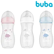 Mamadeira Buba Easy Flow Nuvem  270 ml ou 330 ml  - Menino e Menina Branco Azul ou Rosa