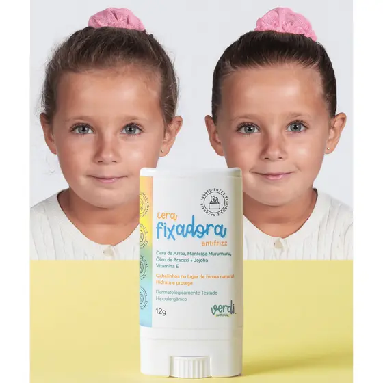 Cera Fixadora Antifrizz Infantil Verdi Natural - Cabelinhos no lugar de forma natural
