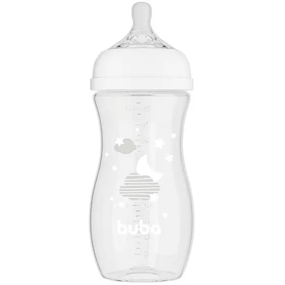 Mamadeira Buba Easy Flow Nuvem Branca 330 ml  - Menino Menina 4+ - Unisex