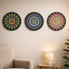 Kit 3 Quadros Decorativos Quarto Mandala Decoração para Sala