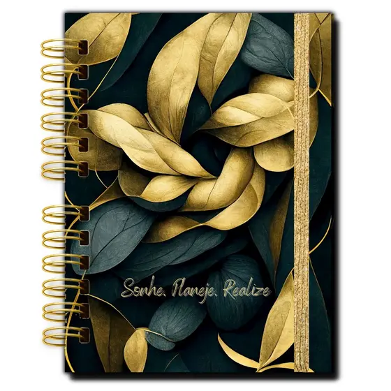 Agenda Planner Pessoal de Planejamento Estratégico EMF.Planner (Folhas Douradas)