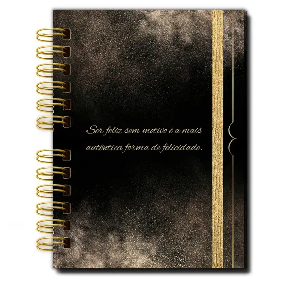 Agenda Planner Pessoal de Planejamento Estratégico EMF.Planner (Preto c/ dourado)