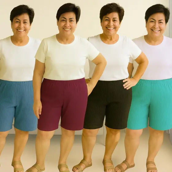 Bermuda Plus Size Gorgurão Feminina Senhora Básica Lisa Premium Tamanhos Até G2