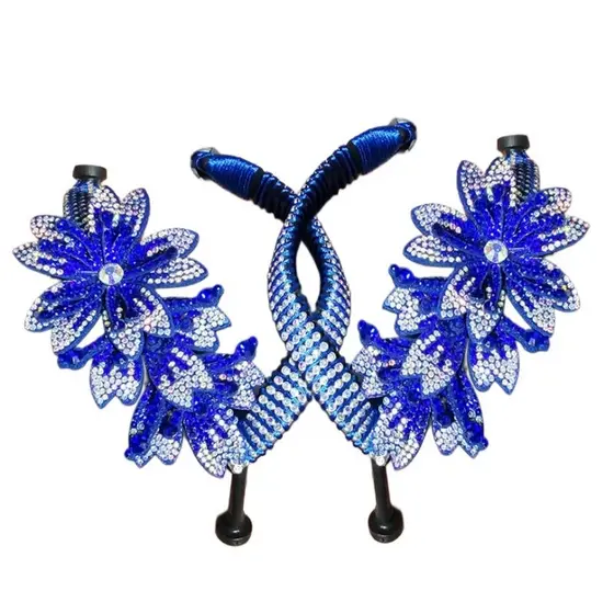 Correia tradicional customizada c/ flor ramo de feltro e cristal
