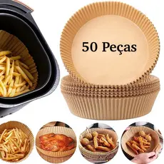 50 Pçs Forma De Airfryer Descartavel Antiaderente De Papel Cozinha Redondo Fritadeira Cozimento Protetor Air Fryer