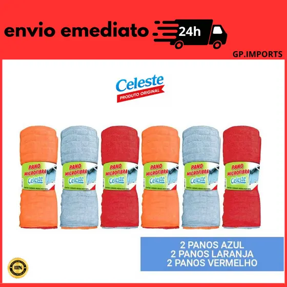 Pano De Chão Microfibra Kit 3 Ou Mais Unidades Celeste Limpeza Chão, Vidro, Carro e mesa Geral.