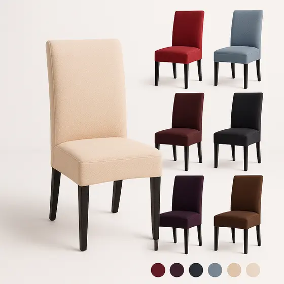Kit 4 Capas De Cadeira Jantar em Malha Com Elástico