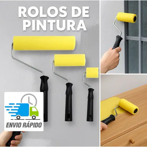 Kit de Pintura C/ 3 Rolos de Espuma (05cm / 09cm / 15cm)