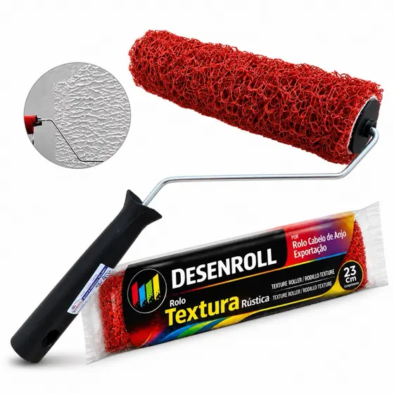 Rolo Textura Cabelo de Anjo 23cm Exportação C/ Suporte - Desenroll