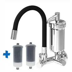 Torneira Cozinha Parede Com Filtro +2 Refis Torneira com Filtro Tubo Flexivel Parede Preta Vermelha