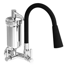Torneira Cozinha Filtro Parede Preto Tubo Movel  2 Jato Torneira Gourmet com Filtro para Cozinha C72