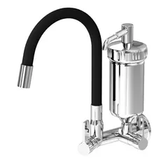 Torneira Cozinha Parede Com Filtro Torneira com Filtro Tubo Flexivel Parede Preta Vermelha