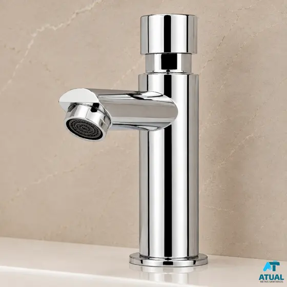 Torneira Automática Alta Cromada Luxo Para Banheiro Lavabo Mesa Bancada