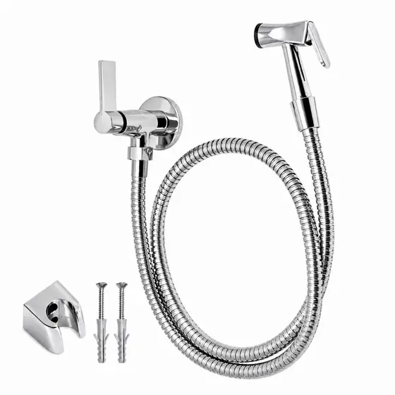 Ducha Higiênica Banheiro Completa Luxo Metal Cromado 1,20m Chuveirinho Privada