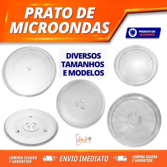 Prato para Microondas Vidro Temperado Diversos Modelos | Pratos Giratório Resistente Diverso tamanhos