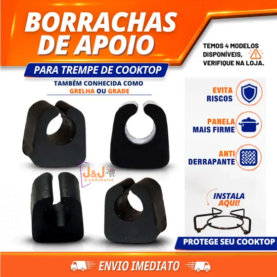 Borrachinhas Cooktop Proteção Trempe Grelha Grade Fogão Pé Antiderrapante Anti-Risco Kits 4,8,16, 20