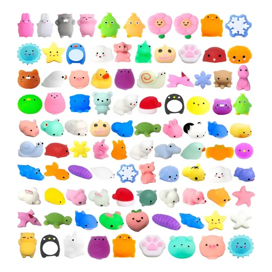 Kit10/kit25/kit40/kit60 Squishy Mochi Bichinho Macio De Apertar |Hit para Bebe e Criança Squeeze Toys-Conjunto
