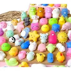 Kit c/ 10/20/30/50 Peças Bichinhos Mochi Macio De Apertar Alivio Estresse Fidget
