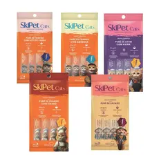 Kit Petisco para Gatos Skipet Cats Variados 20 saches Churu