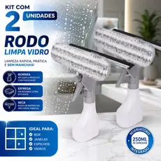 Rodo Limpa Vidro Spray 3 Em 1 Com Reservatório Mini MOP Para Box Espelho Janela Vidros Kit 1 ou 2