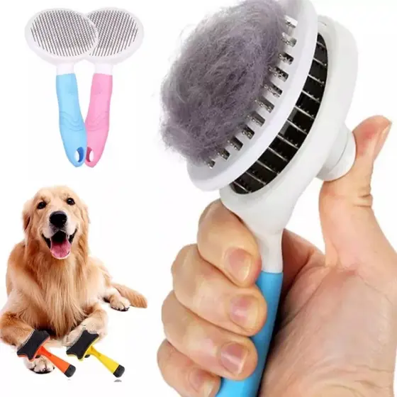 Escova Removedora Tira Pelos Cachorro Gato Pet para Pentear, Escova Desemboladora Pet Rasqueadeira