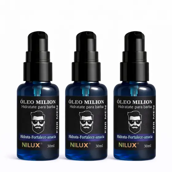 Kit 3 Oleo para barba Milion Nilux 30ml