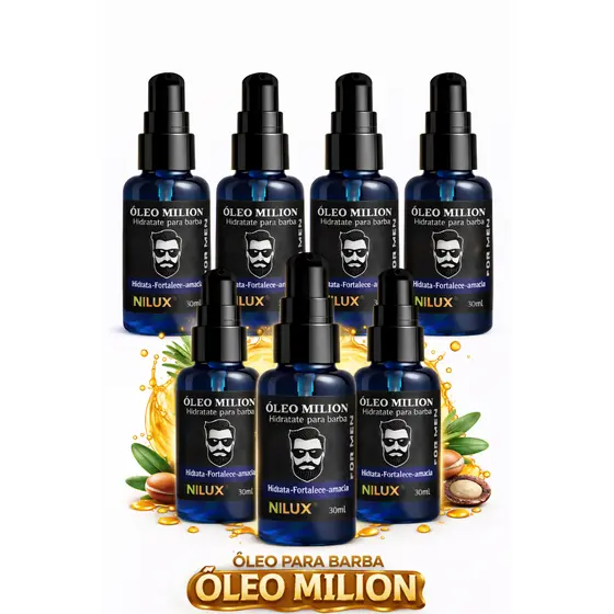 Kit 6 Oleo para barba Milion Nilux 30ml