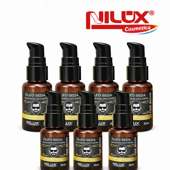 Kit 6 Óleo Para Barba Nilux 30ml – Hidrata, Fortalece e Dá Brilho | 100% Vegetal