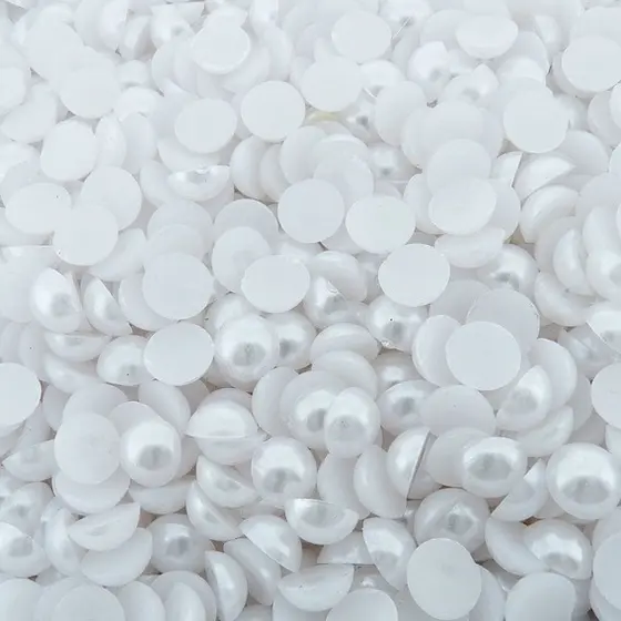Meia Pérola 6mm branca 1.000 unidades  sem Furo BARATO
