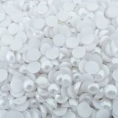 Meia Pérola 6mm branca 1.000 unidades  sem Furo BARATO