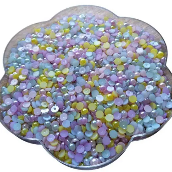 MEIA PÉROLA P/ COLAGEM 4MM CANDY COLORS DE 500 À 2.500 PÇS