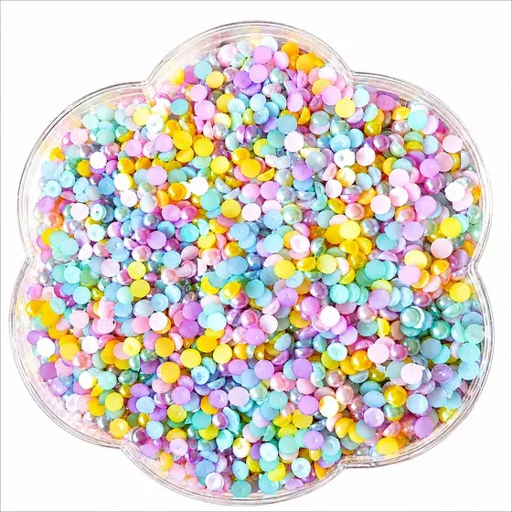 MEIA PÉROLA P/ COLAGEM ( 6MM CANDY COLORS ) DE 500 À 2.500 PÇS