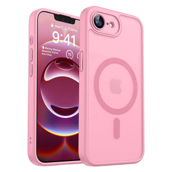 Capa Magnética para iPhone 17E / 16E, Melhorada com Proteção Total da Câmara e um Extremo Translúcido Mate.