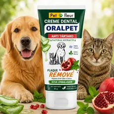 Creme Dental  Melhor Pasta de dente Cães Gatos AntiTartaro e Cáries  Enzimático 100% Natural  - Petfleur