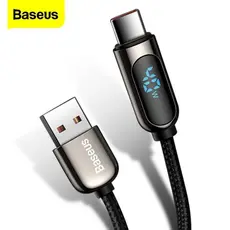 Cabo  carregador celular 40W Baseus display led usb tipo c cabo 5a  carregamento rápido usbc USB-C