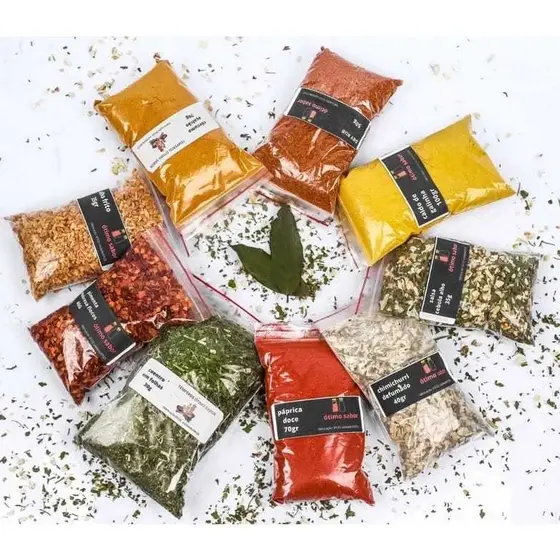 TEMPEROS E CONDIMENTOS KIT 20 UNIDADES NATURAIS SEM CONSERVANTES 50G CADA