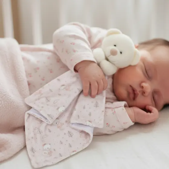 Naninha Bebê Menina Bailarina Rosa Pelúcia Macia com Prendedor de Chupeta Companhia Para Dormir